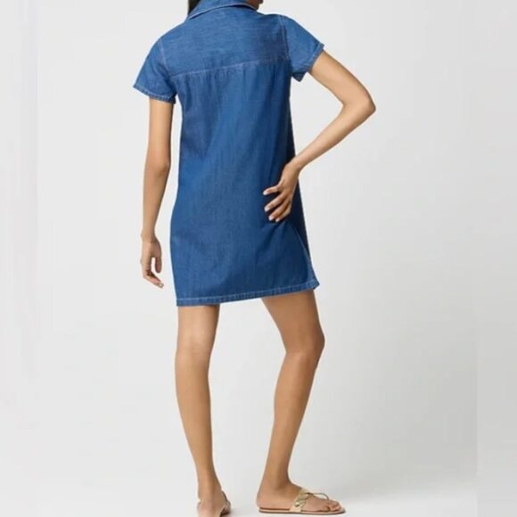 J Crew Factory Lace-up Denim Mini Dress - Picture 5 of 8